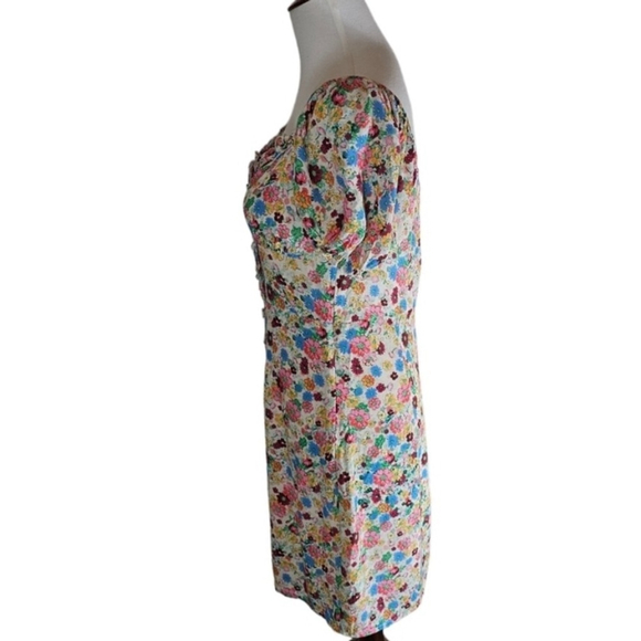 Andamane floral button-up mini dress with ruffle details size Large, brand new - Picture 7 of 10